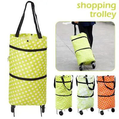 Foldable Shopping Cart Trolley Grocery Bag Tote Market  Portable Folding • $15.42