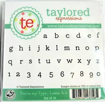 $8.99 • Buy Lowercase Alphabet You're My Type Rubber Cling Stamp Set By Taylored Expressions