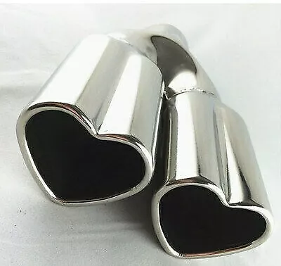 Universal Fit Stainless Steel Exhaust Tip Love Heart/ WELD-ON ID:58mm 2.25  • $52