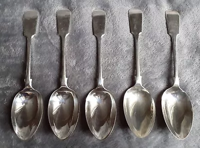 Antique Walker & Hall Sheffield Silver Plate Fiddle Back Table Spoons X 5 • £35