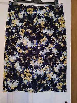 Warehouse Size 14 Pencil Skirt Knee Lenghth With Floral Pattern Lovely Colours • £7