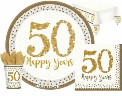 £3.49 • Buy 50th Wedding Golden Anniversary Party Supplies Napkins Tablecover Decorations