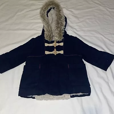 Next Baby Boys 9-12 Months Coat Duffle Style Coat Nevy Blue • £4.49