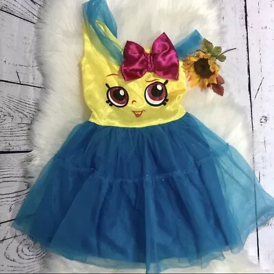 $15.85 • Buy Shopkins Cupcake Queen Dress Up Play Dress Costume Medium 7/8 Yellow Blue Tutu