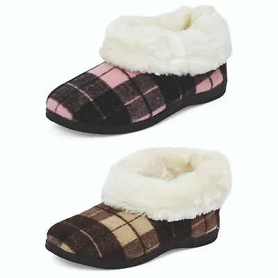 £7.95 • Buy Slippers Ladies Womens Boot Fleece Lined Fur Non Slip Sole Comfort Fit Cushioned