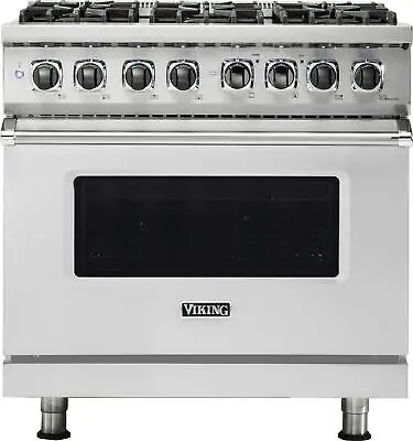 Viking 36 Inch Freestanding Dual Fuel Range 6 Sealed Burners NEW VDR5366BSS • $9999