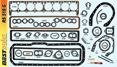 Buick 40-50 233 248 Full Engine Gasket Set BEST 1937*-53 Head+Manifold+Oil Pan • $340.59