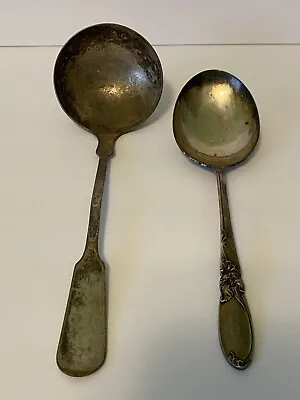 Vintage Silverplated Spoon Ladle Serving Spoons Lot Of 2 • $29.41