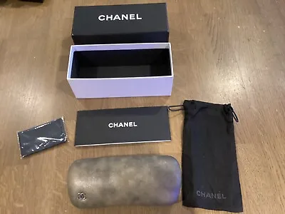 Genuine Grey Chanel Glasses Case With Box Pouch Cloth And Booklet • £25