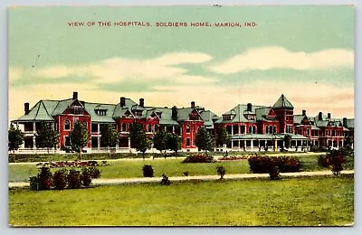 Marion Indiana~Beautiful Grounds Of Old Civil War Soldiers Home Hospital C1910 • $12