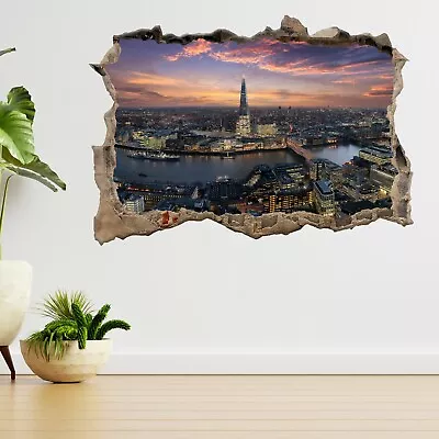 Tower Bridge Shard Skyline London 3d Smashed View Wall Sticker Poster Decal A333 • £13.99