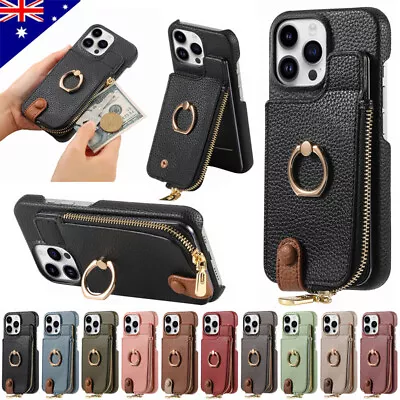 For IPhone 15 14 Plus 13 12 11 Pro Max XS X 8 7 SE Zipper Wallet Case Flip Cover • $19.89