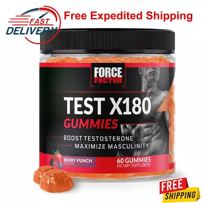 Force Factor Test X180 Gummies Testosterone Booster 60 Gummies • $29.90