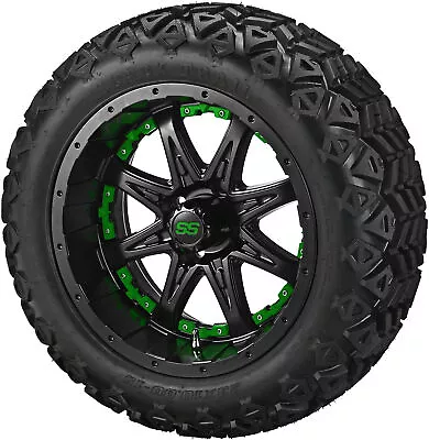 15  Revenge Mt Blk On 23x10-15 Black Trail W/Green Inserts (Set Of 4) Fits • $900