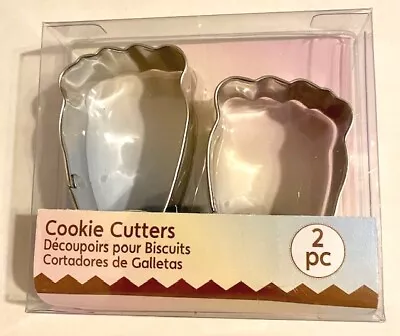 Mini Feet Cookie Cutter Set Of 2 Darice Miniature 2  Metal Cute For Baby Shower • $1