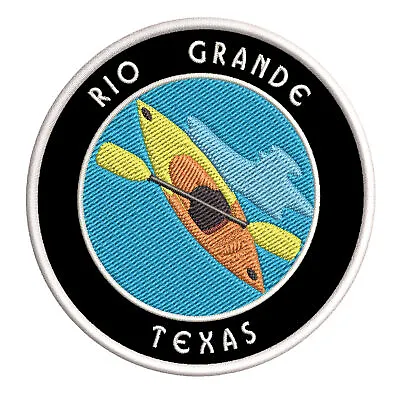 Rio Grande Texas Kayak Patch Embroidered Iron-on Applique Water Rafting • $5.50