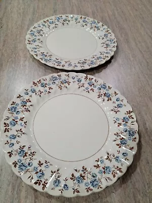 LOT Of 2 ~ Rosanna Blue By Myott Staffordshire Dinner Plates England White Blue • $30