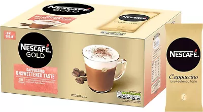 NESCAFÉ Gold Cappuccino Unsweetened Taste Instant Coffee Sachets - 50 X 14.2g • £11.38