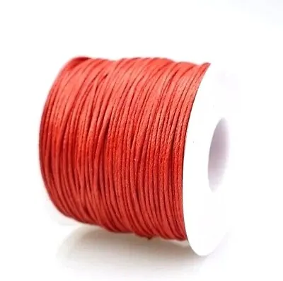 1mm Waxed Cotton Cord Jewellery Making Bracelet Necklace Craft Thread 5m 10m Red • £1.79