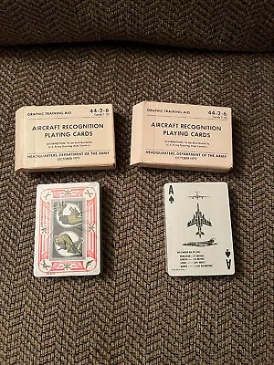 $25 • Buy U.S. Army Aircraft Recognition Playing Cards (1979): Two Sets, Still Sealed