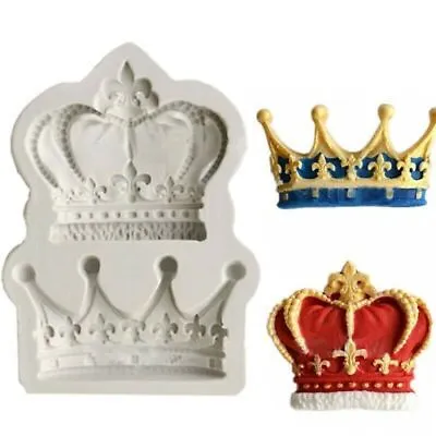 £3.89 • Buy Crown King Queen Silicone Fondant Mould Chocolate Cake Baking Sugarcraft Mold