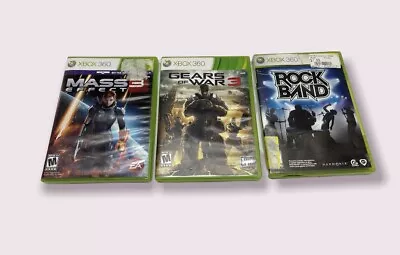 Mass Effect 3 Gears Of War 3 Rock Band Xbox 360 Video Games Lot Bundle Tested • $19.99