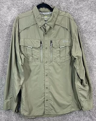 Cabelas Guidewear Shirt Mens XL Green No Fly Zone Vented Fishing Button-Up • $17.99