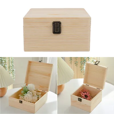 Wooden Gift Storage Box Memory Keepsake Treasure Chest Jewelry Case Organizer • £7.95