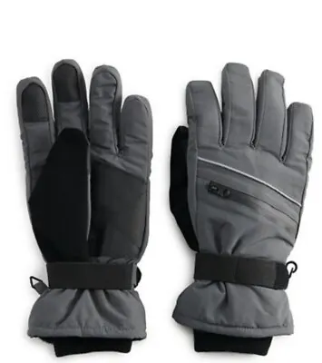 Tek Gear Mens 3M Thinsulate Max Warm Gear Gray Ski Gloves Size S/M Touch Screen • $12