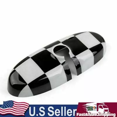 Black Checkered Pattern Rear View Mirror Cover Fits BMW MINI Cooper R55 R56 R57 • $21.79