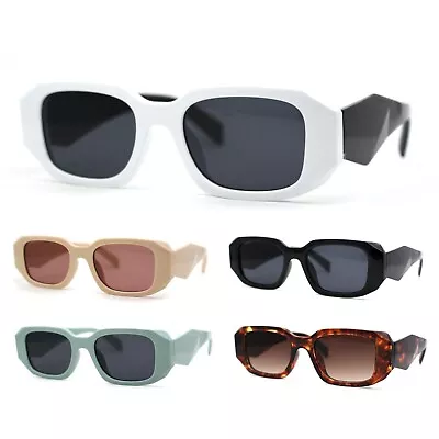 Womens Dimensional Geometric Diamond Cut Mod Rectangle Sunglasses • $12.95