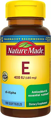 Vitamin E 180 Mg (400 IU) Dl-Alpha Dietary Supplement For Antioxidant Support  • $11.88