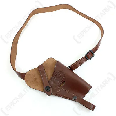 US WW2 M3 Shoulder Holster - Thick Brown Leather Vietnam War Field Gear Stamped • $81.35