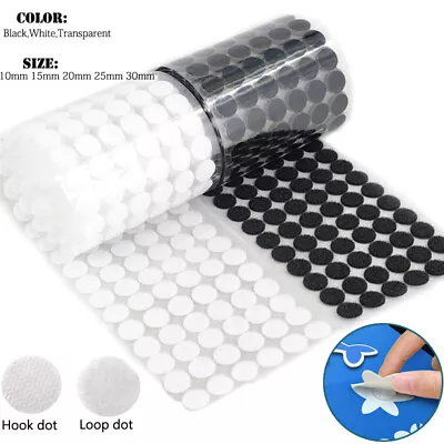 10-30mm Round COINN Dots Self Adhesive COINN Hook Loop Stick On Tape Discs Circl • $6.26