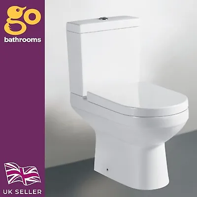 Close Coupled Toilet With Eco-Flush & Soft Close Seat Bathroom WC Toilet Pan • £154.85