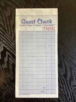 10 Guest Check Books 2 Part Double Carbon Restaurant Server Order 50 Copy Each • $24.95