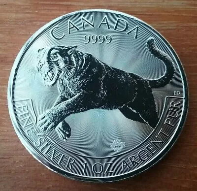 1 Oz Canadian Cougar / Maple Silver Coin 9999 Fine In Capsule • £29.99