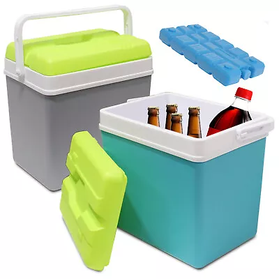 Cooler Box Large 24L Insulated Camping Drinks Ice Travel Festival Beach Picnic • £15.99