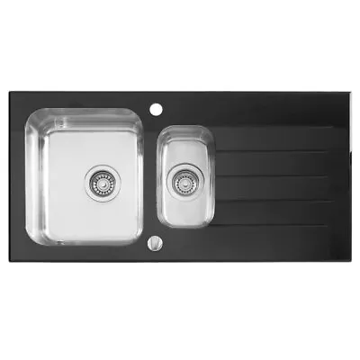 £199.99 • Buy Modern Stainless Steel Kitchen Sink Single & 1.5 Bowl Drainer Sink Tap Waste UK