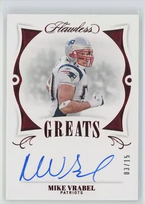 2021 Panini Flawless Football Ruby Greats Auto Mike Vrabel 03/15 GR-MIV • $2.50