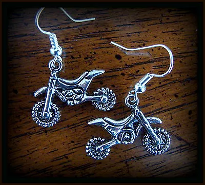 Detailed Cycle MOTORCYCLE EARRINGS - DIRT BIKE - Biker Off Road Cycle Jewelry • $22.99