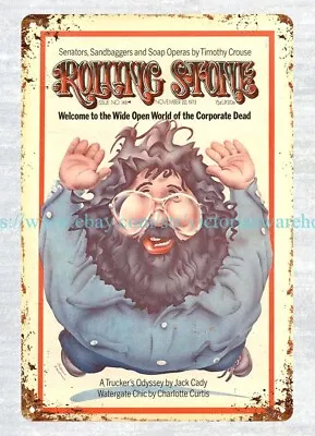 1973 Hippie Jerry Garcia Rolling Stone Metal Tin Sign Wall Art Wall Decor • $18.91