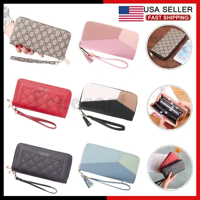 $7.58 • Buy Women Lady Leather Clutch Wallet Long Purse Credit Card Phone Holder Zip Handbag