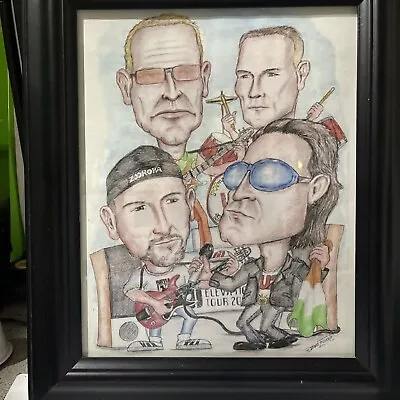 U2 Elevation Tour 2001 Framed Sketch Print Bono Art • $35.99