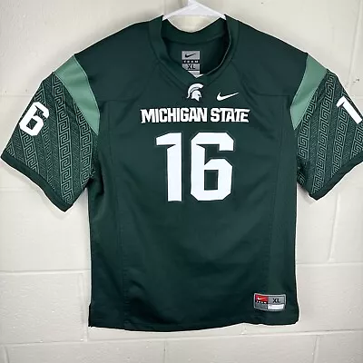 Michigan State Spartans Women’s Football Jersey XL #16 Green Team Nike • $29.99