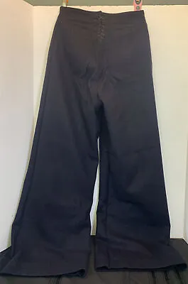 WWII Uniform Pants USN Sailor 33 X 30 Flannel Wool FLARE Military NAVY Vintage • $74.99