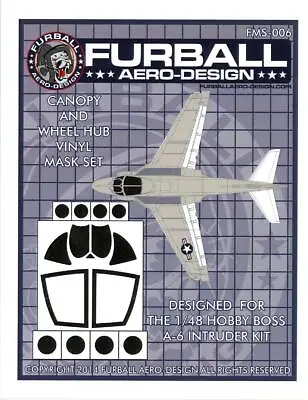 Furball Decals 1/48 GRUMMAN A-6 INTRUDER Canopy & Wheel Hub Vinyl Mask Set • $6.99