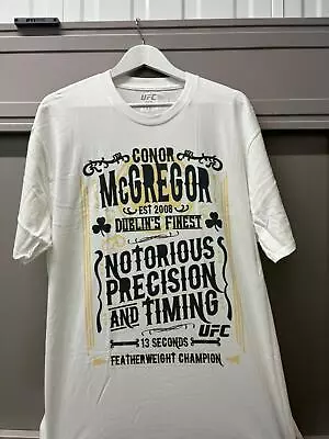 UFC Conor McGregor The Notorious Dublin Graphic Adult T-shirt White XL • £16.99