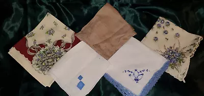 GORGEOUS Vintage Antique Ladies Floral / Embroidered Handkerchiefs Hankies Lot • $9.99