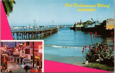 Monterey California Postcard  Old Fisherman's Wharf  Pier View C1960s Unused • $5.25